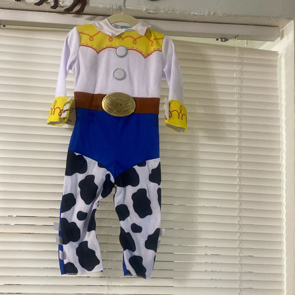 Disney Toy Story Jessie Cowgirl Halloween Costume Baby Girl 12-18M Jumpsuit Hat